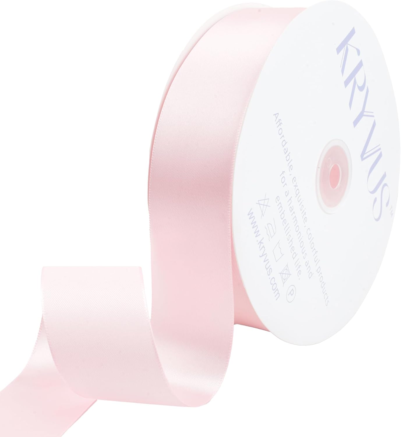 Baby Pink Satin Ribbon 1-1/2 inch X Continuous 100 Yards, Single Face Polyester Ribbon Perfect for Gift Wrapping, Flower Bouquet, Wedding Decor, Crafts, Bow Making, Sewing and More