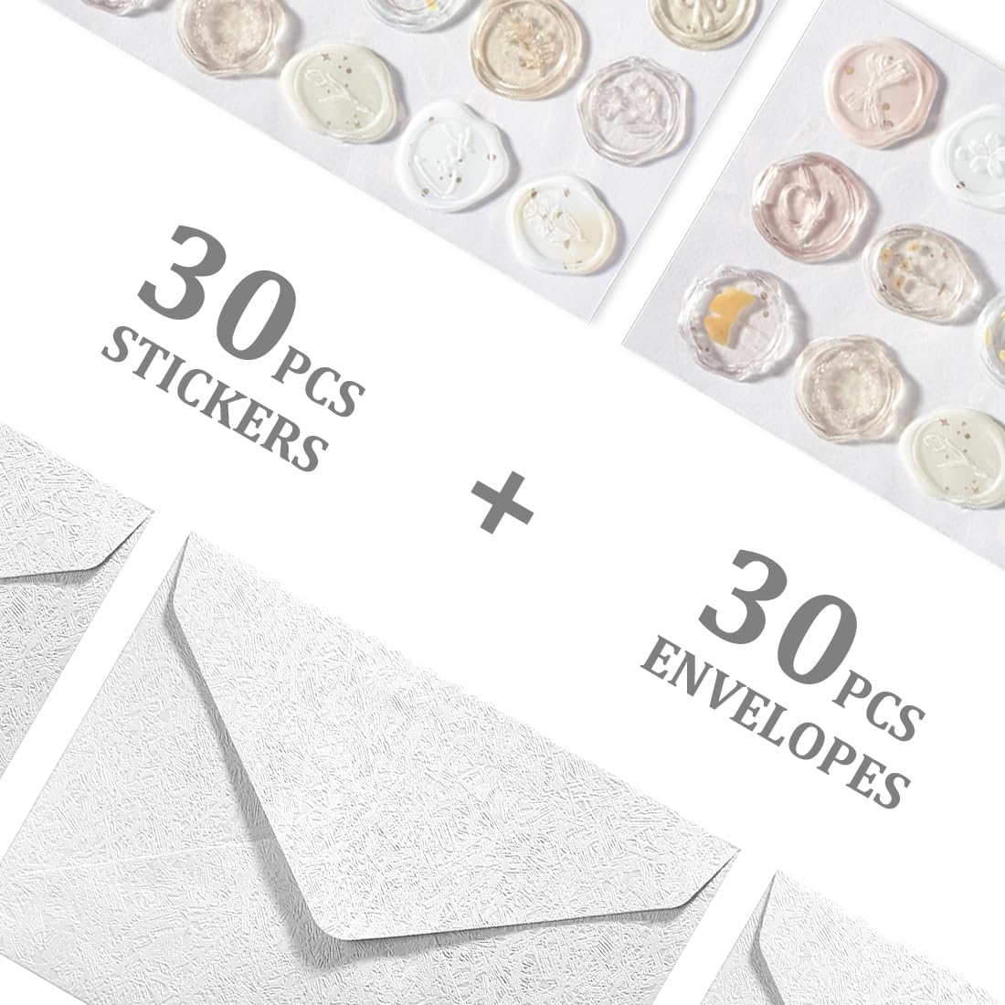 30 Pieces A6 Envelopes with 30 Seal Stickers, 6.32 x 4.45 inch Envelopes for 4 x 6 Wedding Invitation Cards, Greeting Cards, Graduation, Birthday Party Invitations, White.