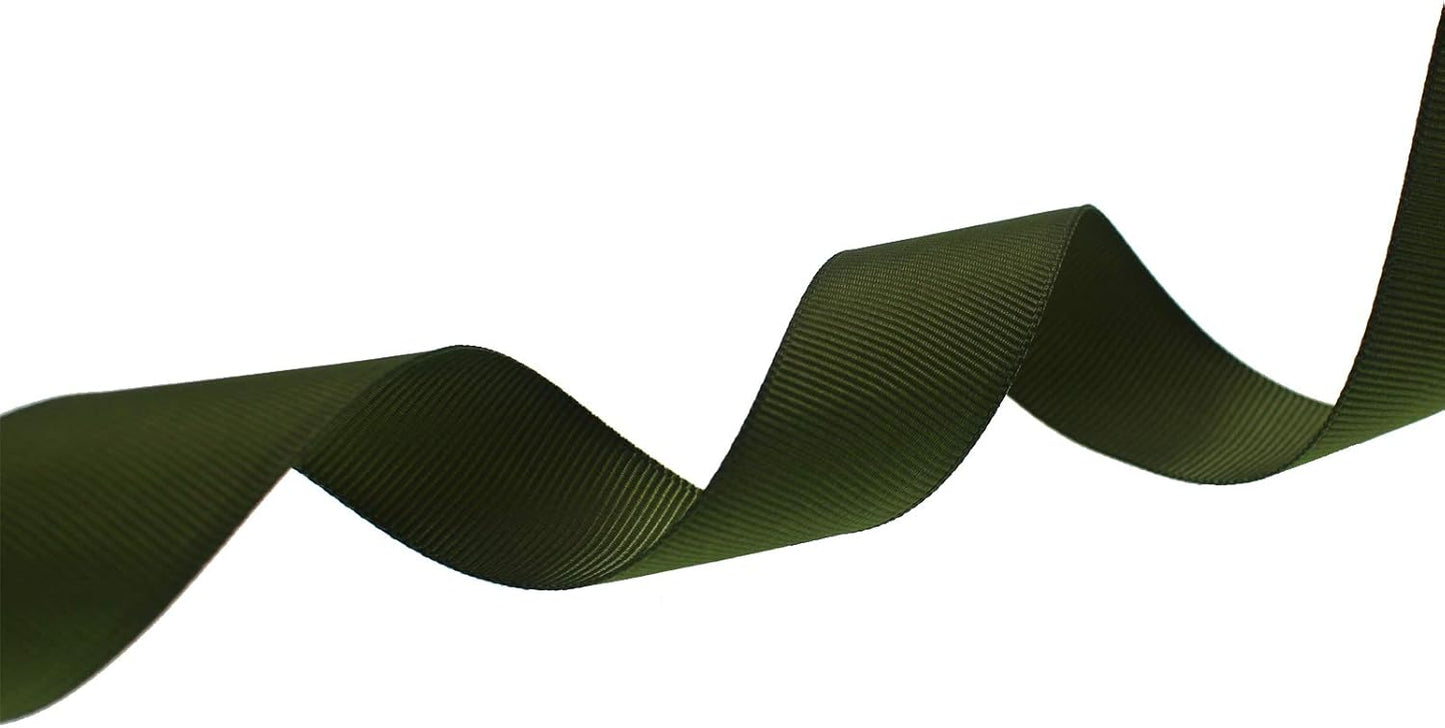 Jesep One Roll 100 Yards 1" Soild Grosgrain Ribbon Boutique Gift Wrapping Package Ribbon, DIY Crafts Bow Hair Headband Accessories Assorted Ribbon#570 (1" 25mm, Olive Green)