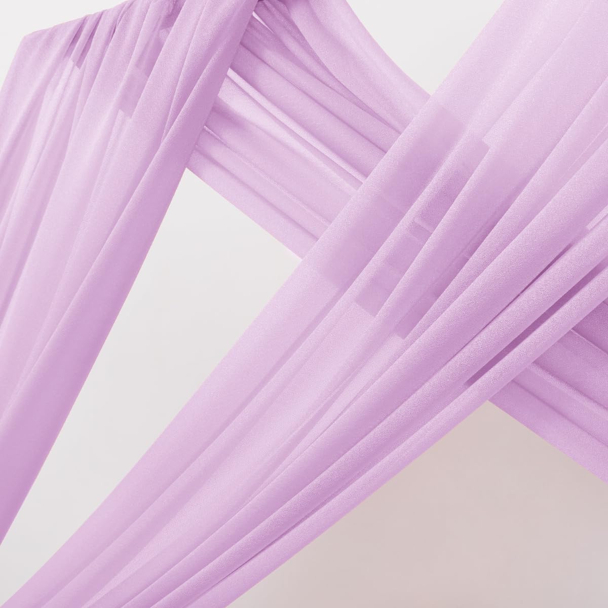 MLMC Lilac Purple Wedding Arch Draping Fabric 1 Panel 29" x 20 FT Extra Long Lavender Gauze Drapes Sheer Backdrop Curtains 6.6 Yards Outdoor Drapery Panels for Wedding Birthday Party Decoration