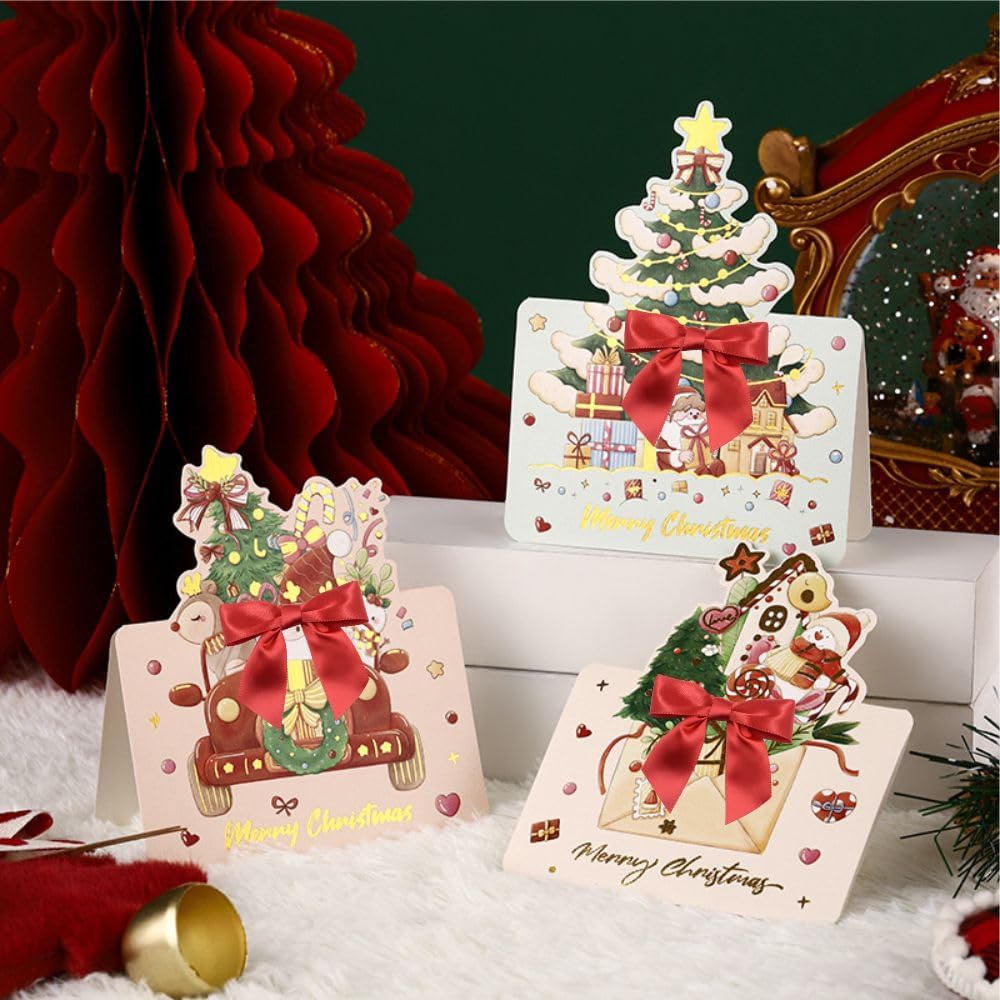 2.5" Hgzgch Red Satin Ribbon Bow for Gift Wrapping, Premade Bows for Crafts, Cake, Party Favors, Handmade Bows with Double-Sided Tape, Self Adhesive Gift Bows for Presents, Treats, Christmas - 50pcs