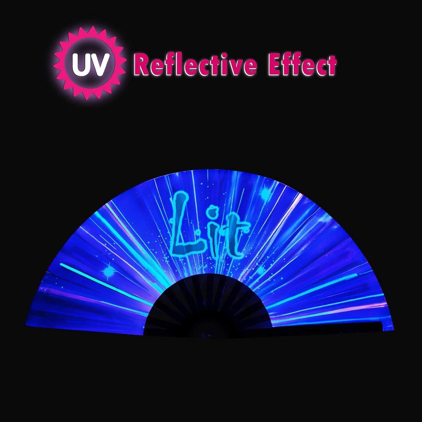 Boots on The Ground Fan, Large Folding Hand Fan for Women and Men, Popping Fans for Line Dancing for Raves, EDM, Dance Party, and Home Decoration