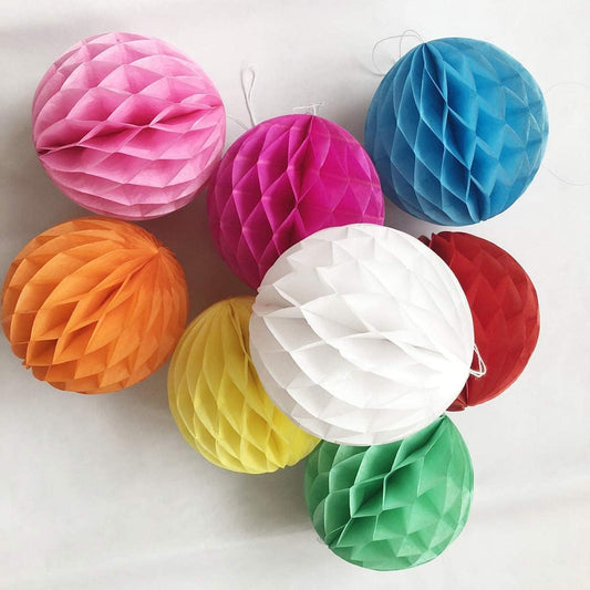 8pcs 8inch Paper Honeycomb Balls Decorative Tissue Pom Poms Flower Art Hanging Balls for Birthday Wedding Nursery Baby Shower Home Decor (8inch, Multi-Color)
