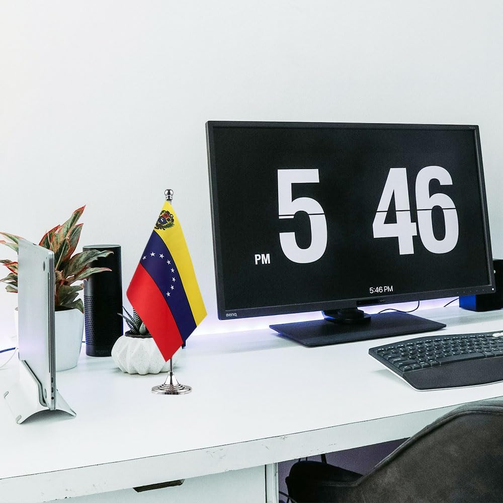 Venezuela Flag Venezuelan Flags, Small Mini Venezuelan Desk Flag, Used for Table Office Classroom Home Patriotic Events Decorations