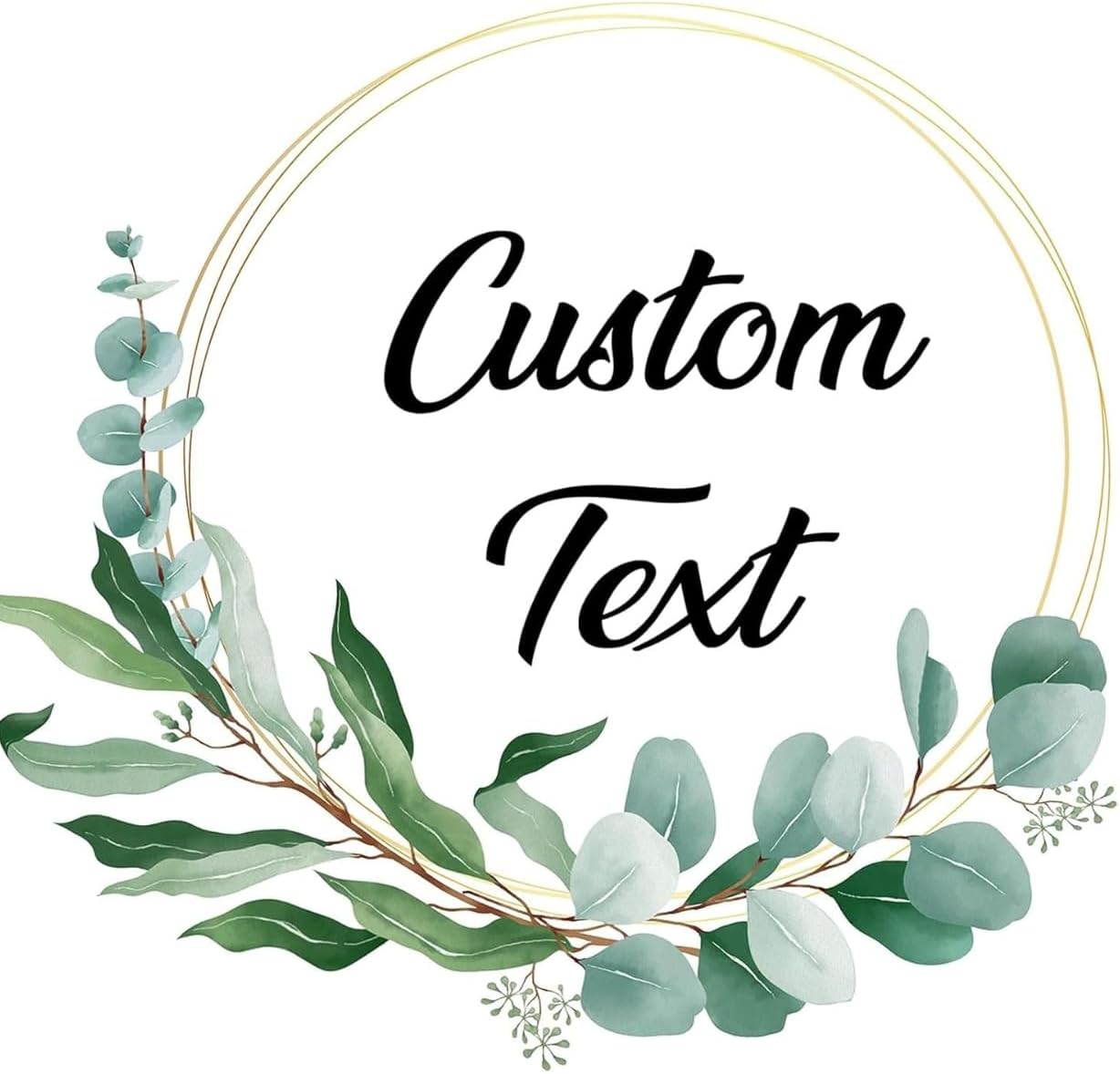 Premium Custom Stickers Labels - Personalized Stickers for Businesses Logo and Name. Birthday Pets and Label Product Boxes Wedding Favors Waterproof Labels (Wreath 1, 2 inch)