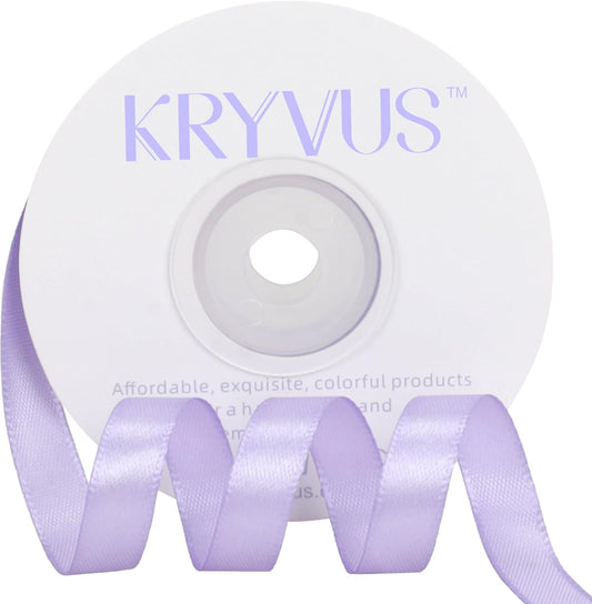 Lavender Satin Ribbon 3/8 inch X Continuous 25 Yards, Single Face Polyester Ribbon Perfect for Gift Wrapping, Flower Bouquet, Wedding Decor, Crafts, Bow Making, Sewing and More