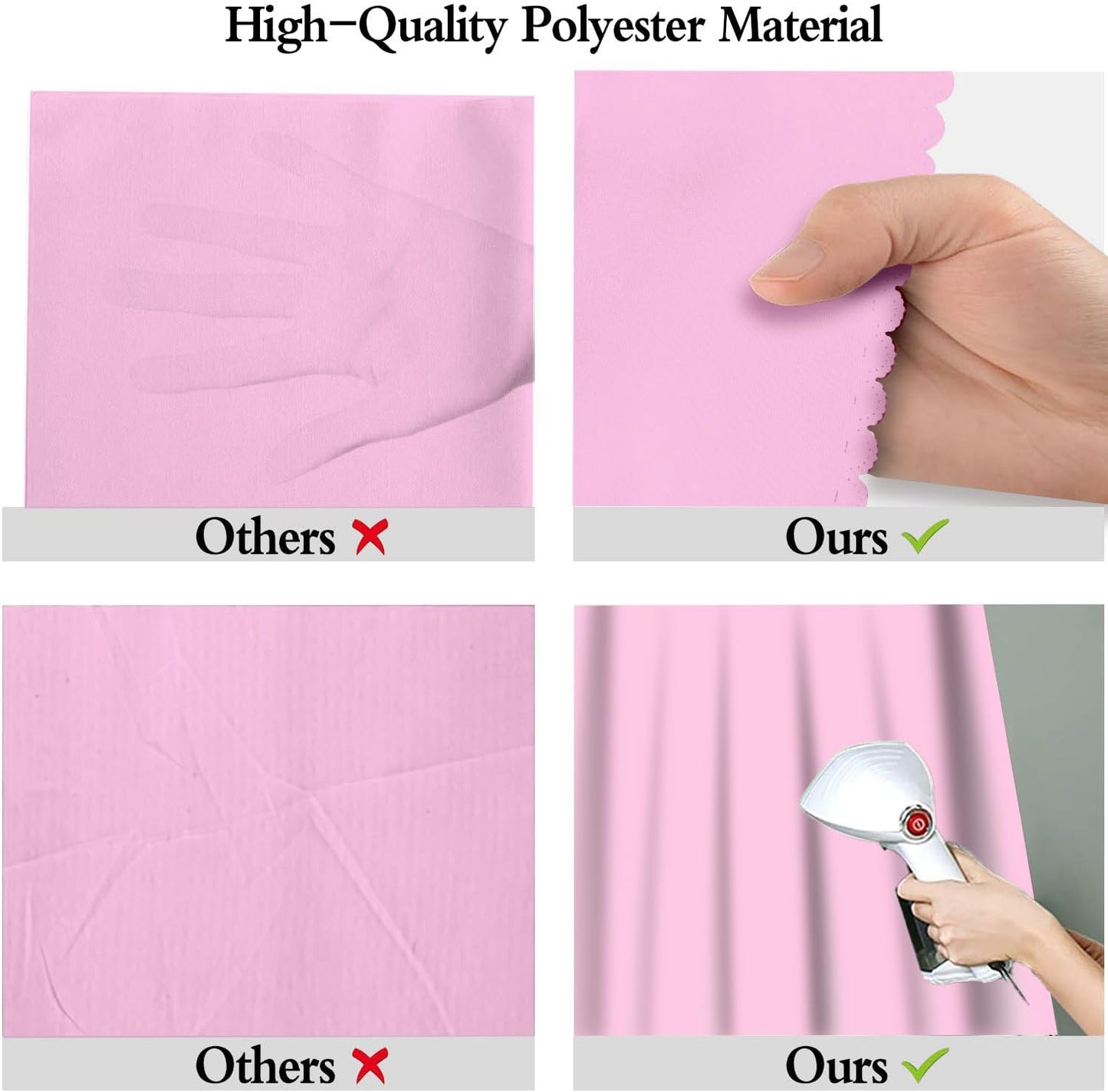 5x7FT Pink Backdrop for Screen Photography, High-end Polyester Photo Background for Photoshoot, Party, Video