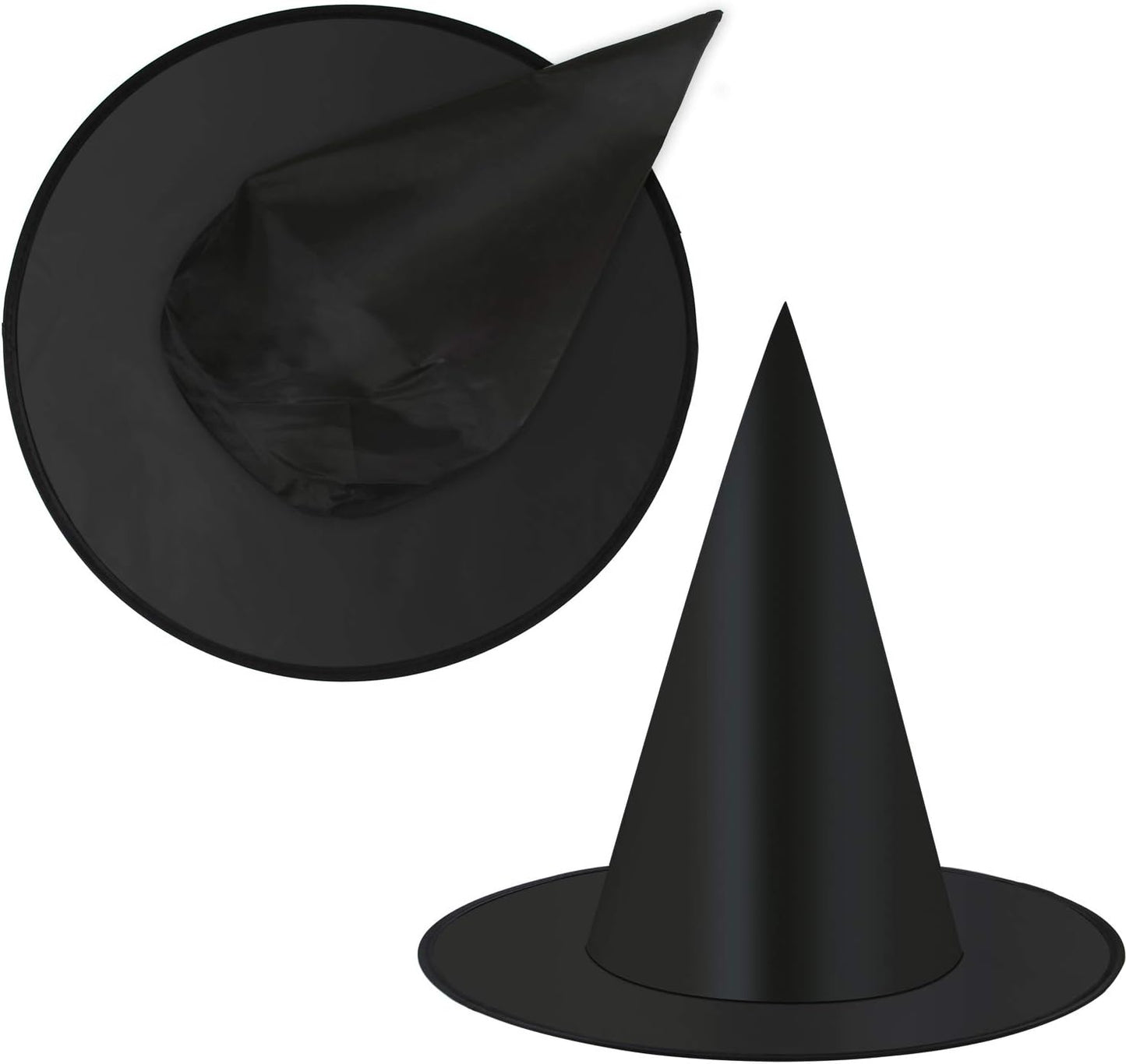 Elcoho 10 Pack Halloween Costume Witch Hat Accessory for Holiday Halloween Party, Black