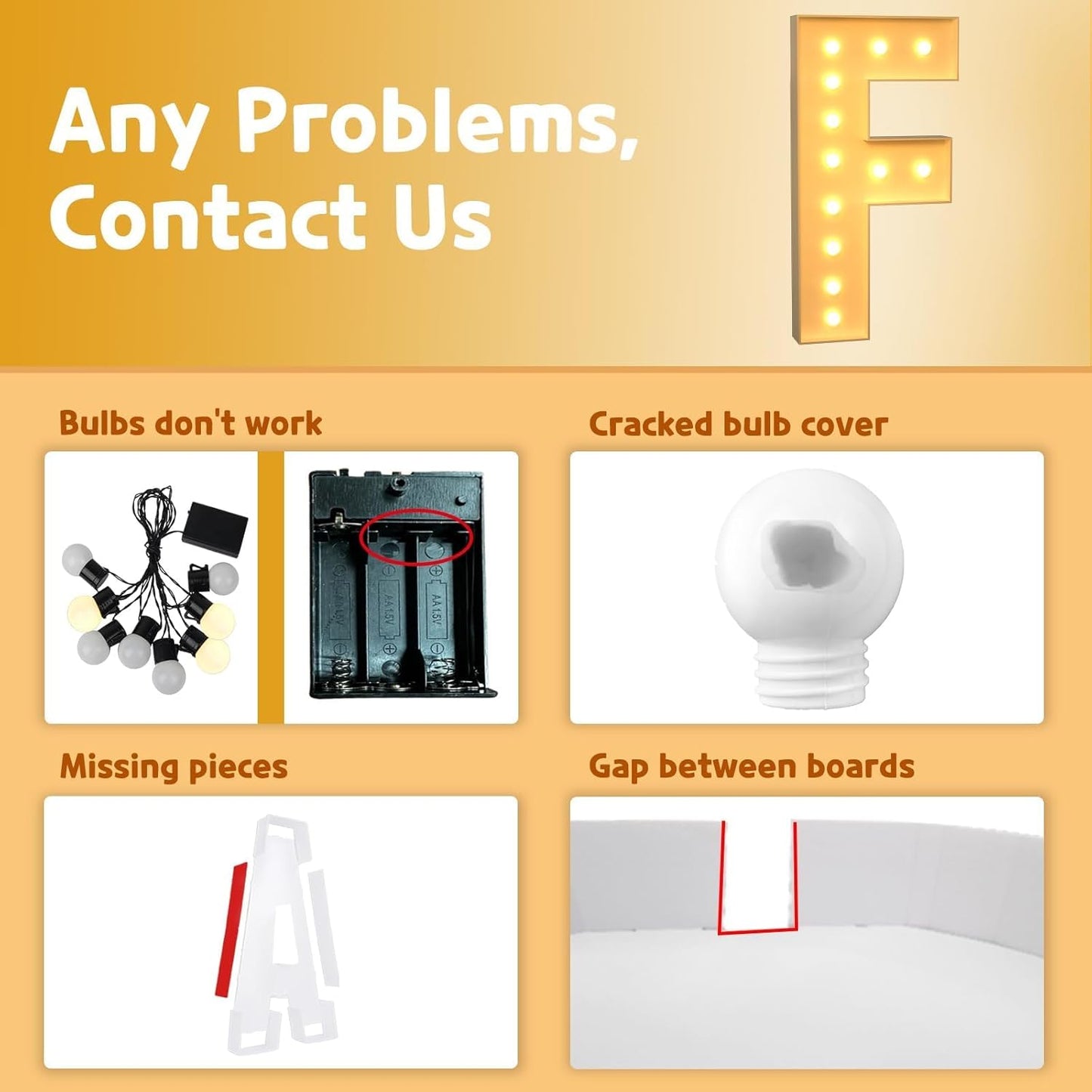 imprsv Marquee Light Up Letters, 4FT Mosaic Letters with Light for Baby Shower Graduation Party Decor, Large F for Engagement Wedding Party Decorations (Need to Assemble)