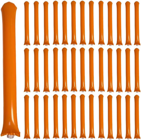40pcs Round headTeam Spirit Boom Sticks Thunder Sticks Cheering Sticks Team Spirit Plastic Cheerleading Spirit Stick Clapper Inflatable Noise Maker Sports Supply (Orange)