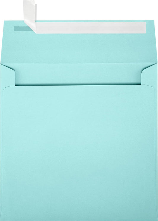 LUXPaper Square Invitation Envelopes | Peel & Press | 5 1/4" x 5 1/4" | Seafoam Blue | 80lb. Text | 50 Qty