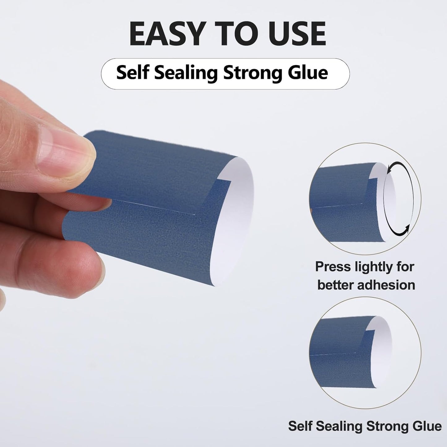 Germiwipe Paper Napkin Band Box of 500,Napkin Rings Self Adhesive,Silverware Wraps Bands (Navy Blue-500 pcs)