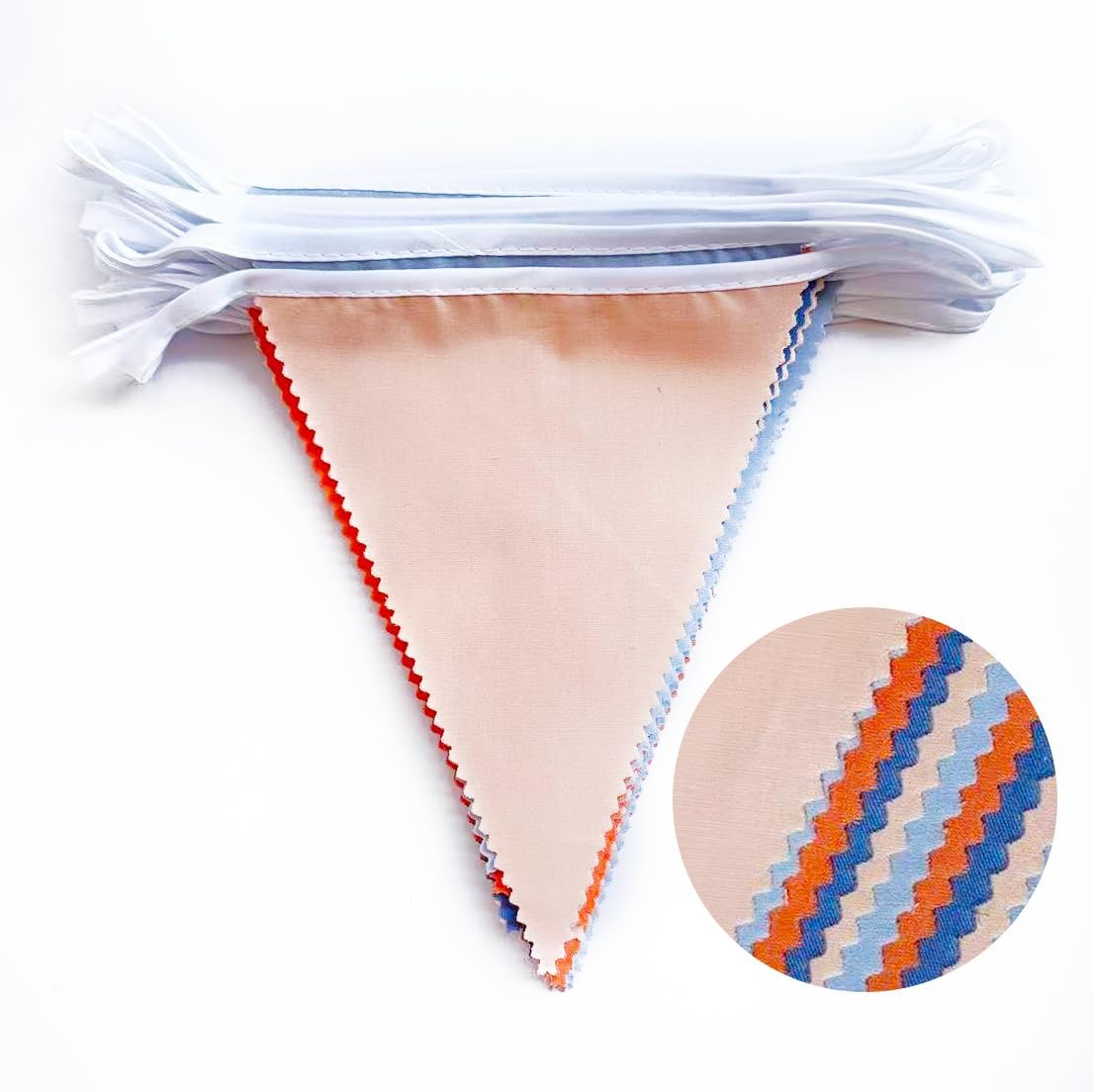 32Ft Orange Blue Party Decorations Dusty Blue Orange Pennant Banner Fabric Triangle Flag Garland Streamers for Dog Birthday Outer Space Baby Shower Home Nursery Outdoor Garden Decor Supplies