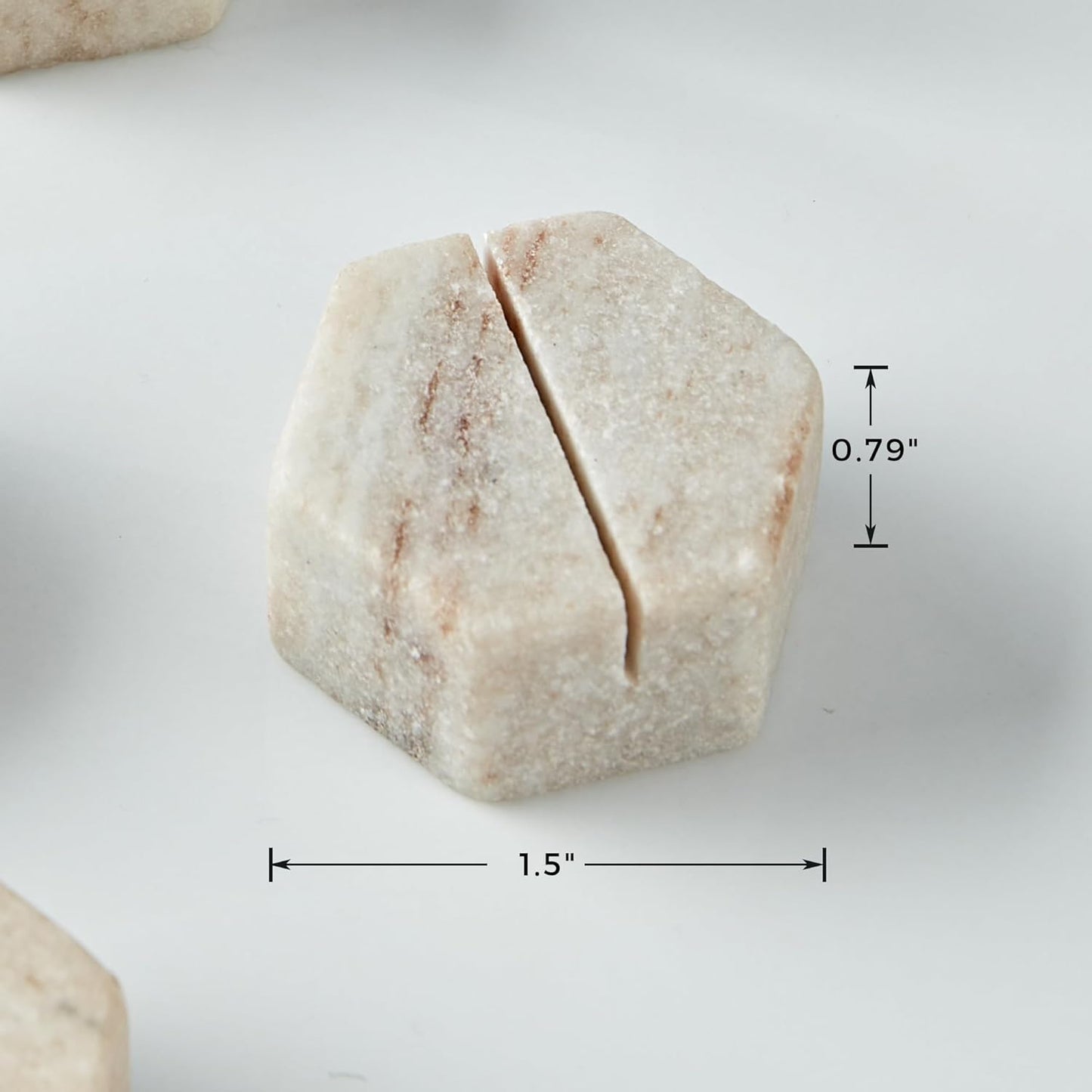 Marble Hexagon Place Card Holders, Exquisite Marble Photo Display Stands, 4 Piece Handmade Creative Card Stands, Multi-Use Place Sign Holders for Event Decor,Dinner Party and Wedding