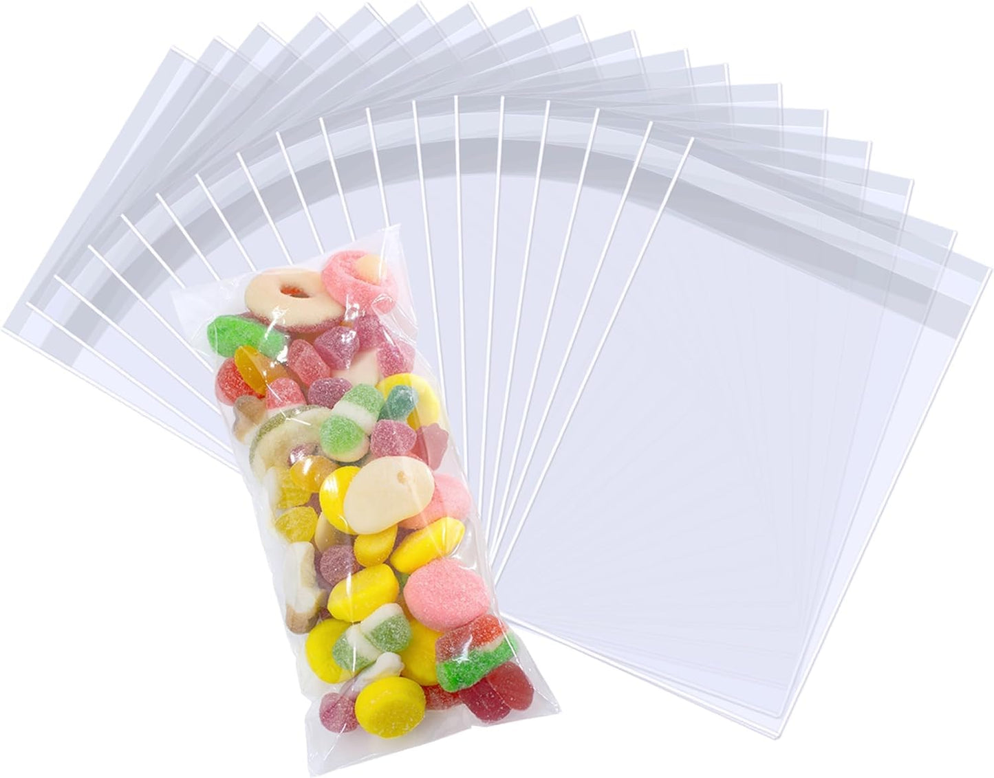PigPotParty 3"x7" Cellophane Cookie Bags Self Sealing, 200 Pcs Clear Plastic Treat Individual Cookie Bags with seal, Perfect for Goodies, Party Favors, Snacks, Gift Wrapping