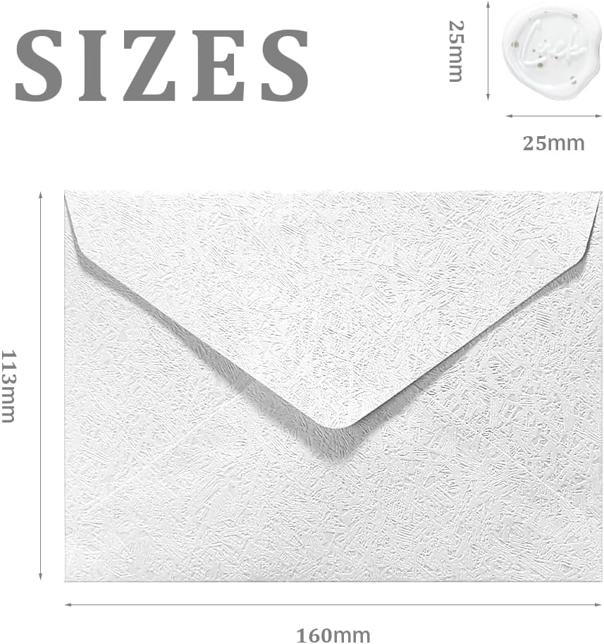 30 Pieces A6 Envelopes with 30 Seal Stickers, 6.32 x 4.45 inch Envelopes for 4 x 6 Wedding Invitation Cards, Greeting Cards, Graduation, Birthday Party Invitations, White.