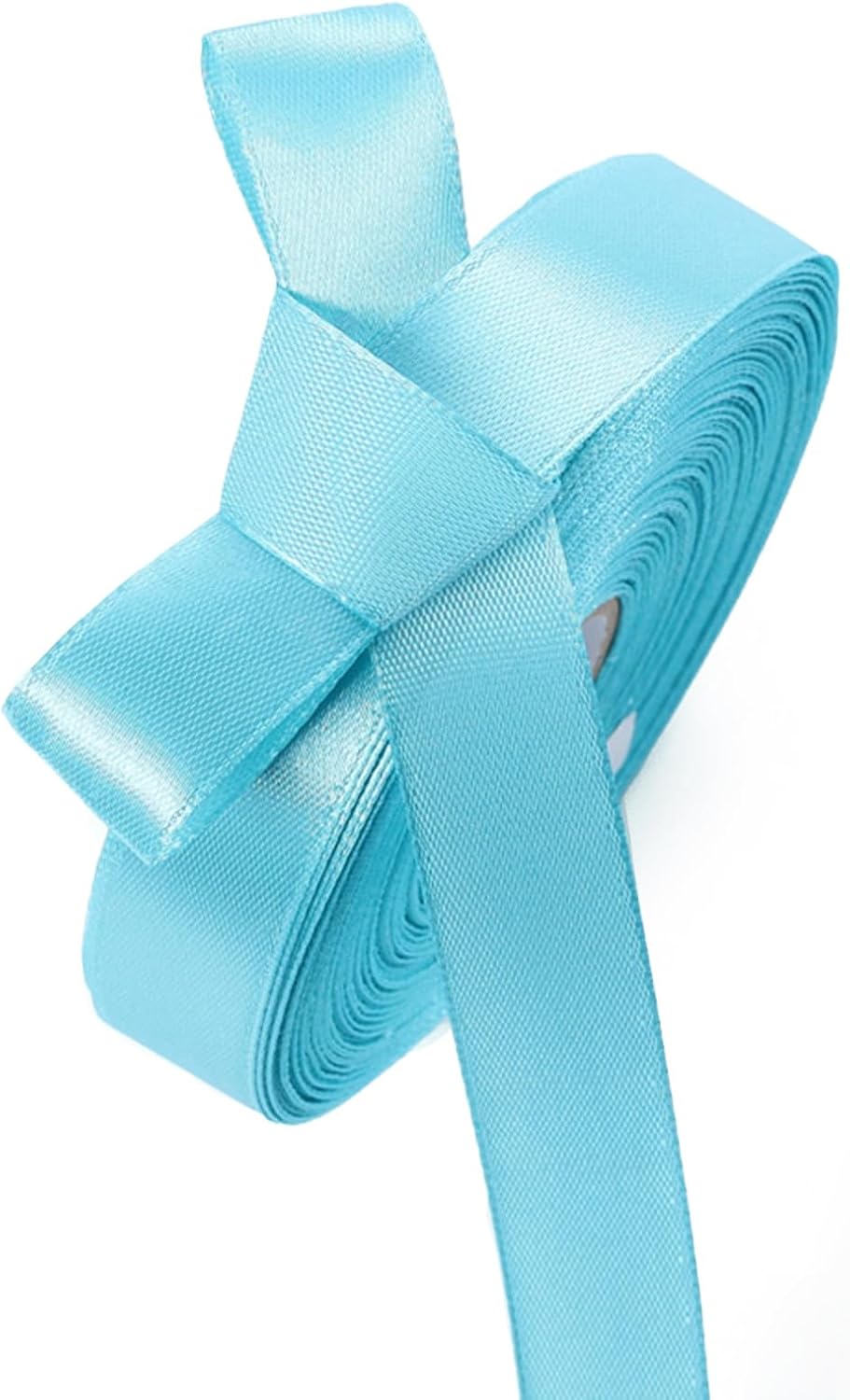 5/8 Inch Aqua Blue Satin Ribbon 50 Yards Solid Fabric Ribbons for Gift Wrapping, Crafts and DIY Projects, Bows Making, Wedding, Party, Holiday Decor