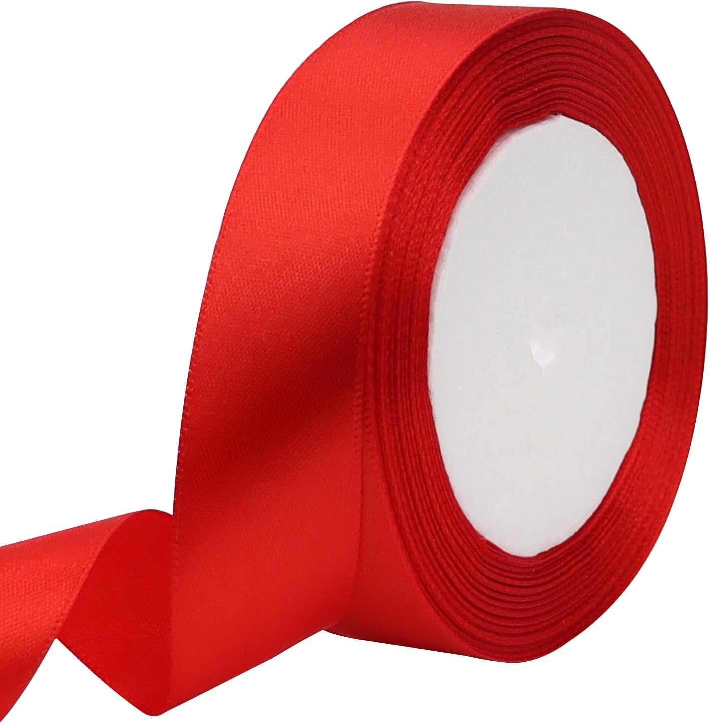 Red Solid Satin Ribbon 1 Inch 25 Yards Solid Polyester Fabric Ribbon for Gift Wrapping Wedding Christmas Baby Shower Birthday Party Decoration Handmade Immortal Flower Craft