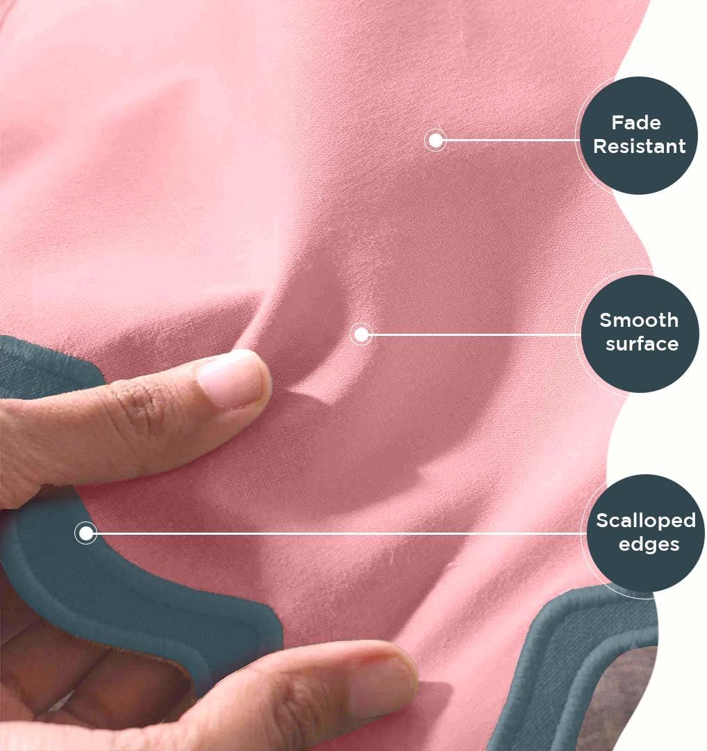 Folkulture Table Runner | Table Runners 108 inches Long | Scallop Table Runner for Farmhouse Decor or Boho Decor | Boho Pink Table Runners for Dining Room Table Decor | Pastel Party Decorations