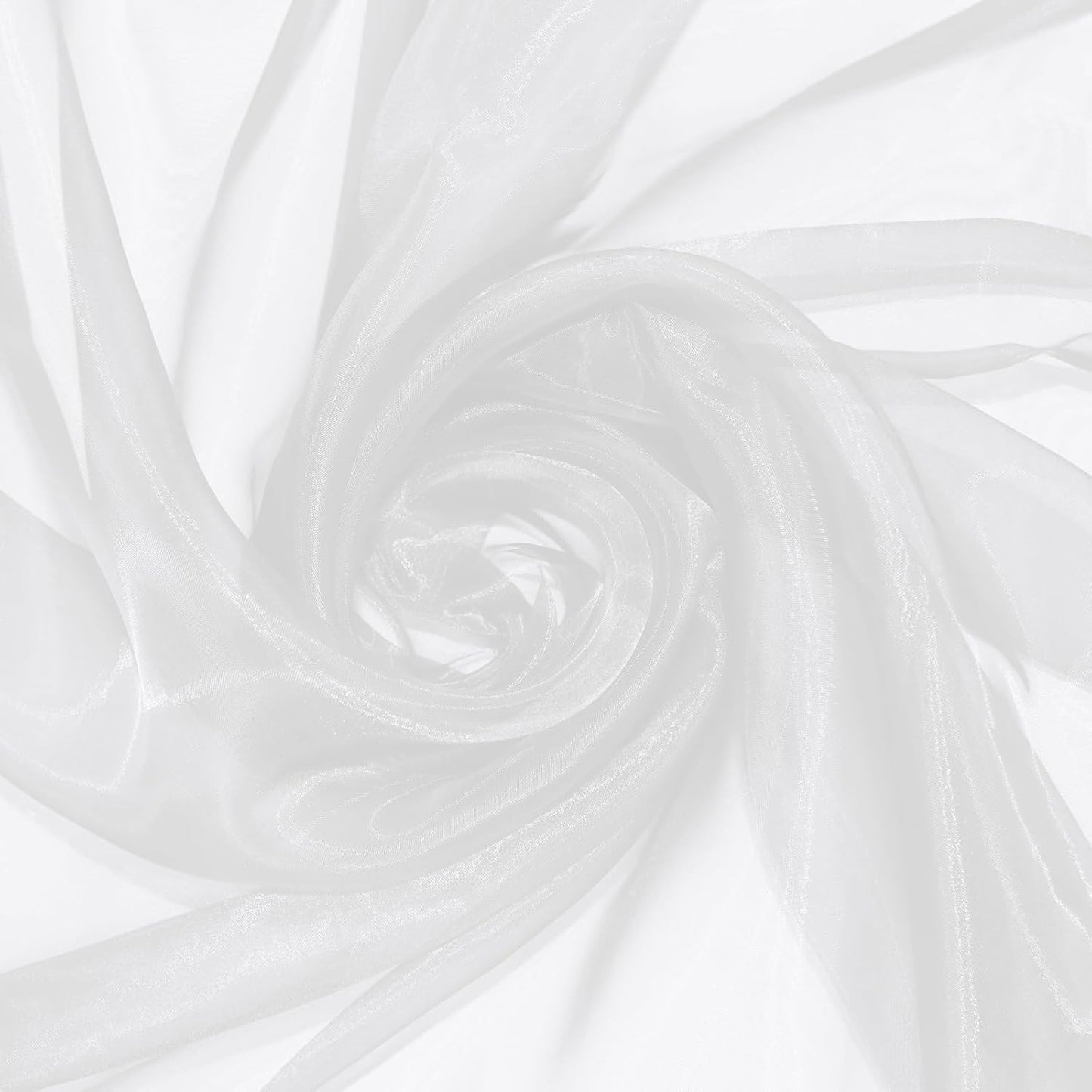 P Pothuiny Sheer Organza Fabric by The Yard, 3 Yards x 60 Inch Wide Bridal White Organza Tulle Fabric Roll Shiny Gauze Fashion Dress Sewing Craft for Wedding Party Decorations Backdrop