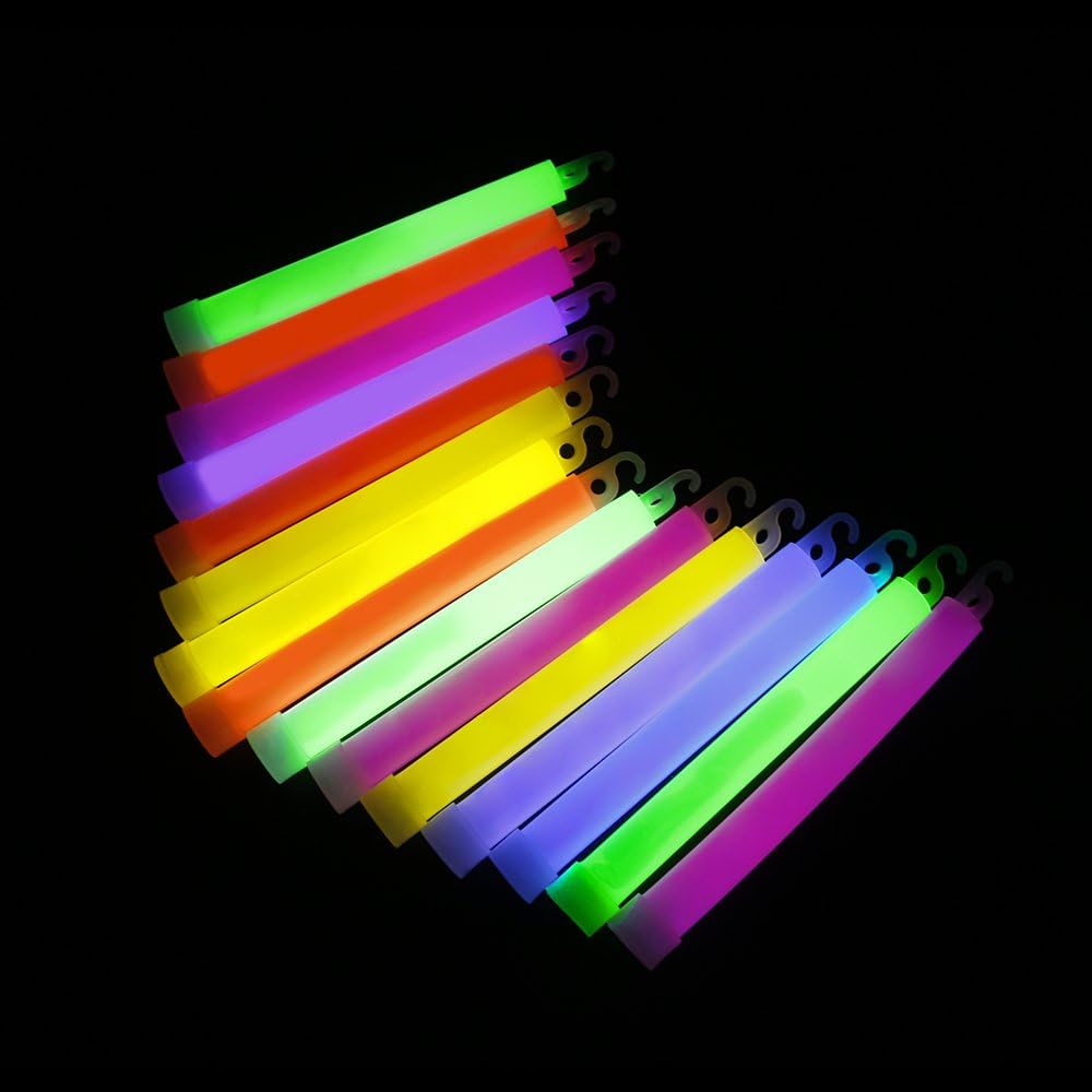 novelinks 25 Pcs 6'' Premium Glow Sticks Bulk - Ultra Bright Large Glow Necklaces Light up Glow in The Dark, Emergency Glow Sticks, Long-lasting Lighting Waterproof