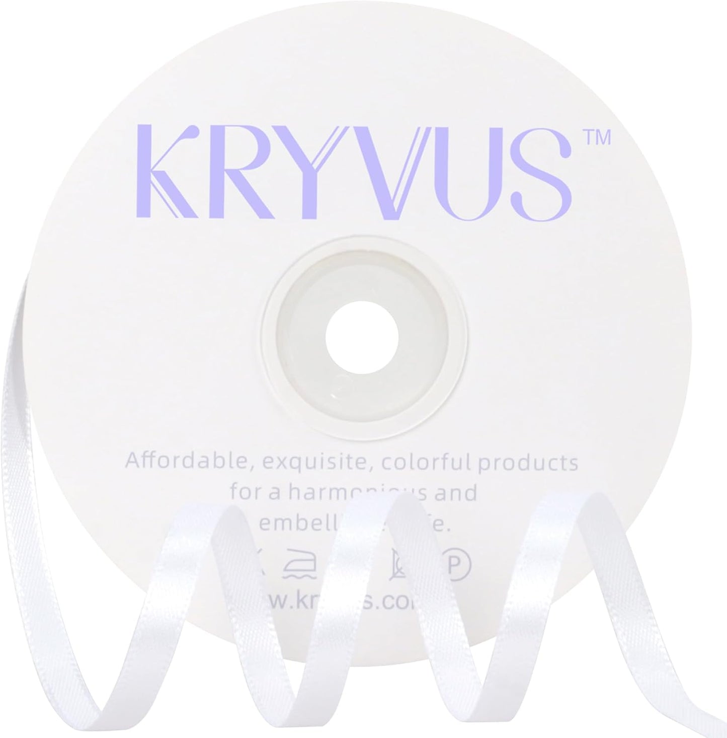 White Satin Ribbon 1/4 inch X Continuous 50 Yards, Single Face Polyester Ribbon Perfect for Gift Wrapping, Flower Bouquet, Wedding Decor, Crafts, Bow Making, Sewing and More