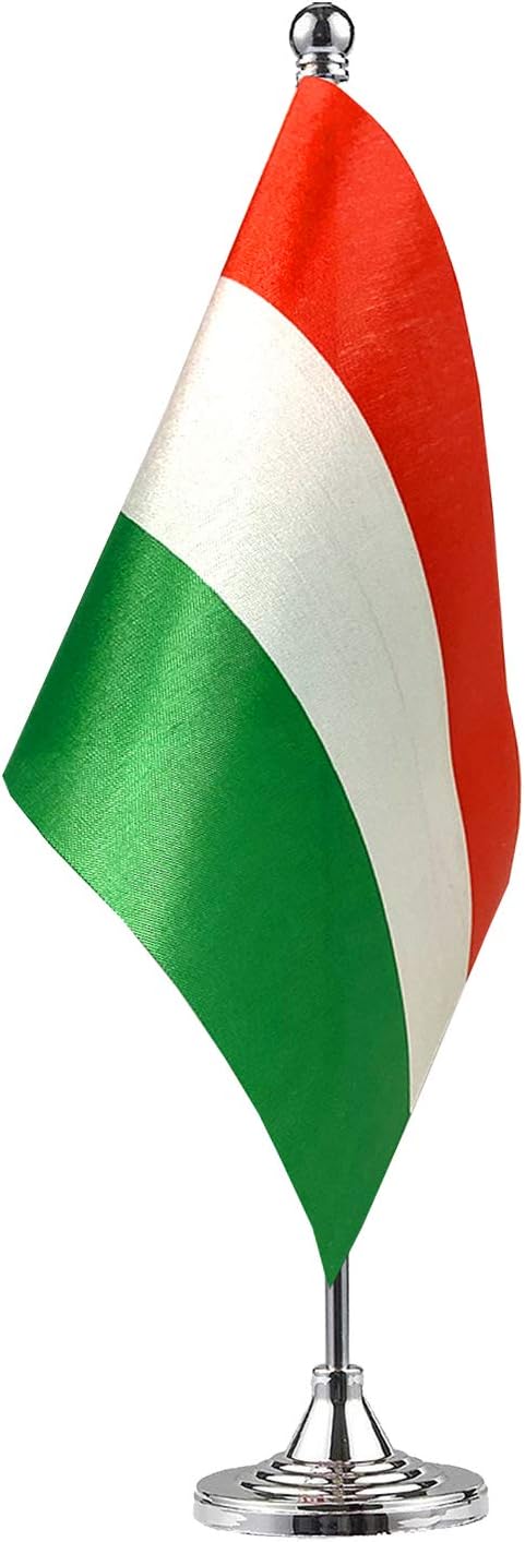 GentleGirl.USA Hungary Table Flags,Stick Small Mini Hungarians Flag Office Desk Flag on Stand with Stand Base, International Festival Hungary Theme Party Decoration,Home Desk Decoration