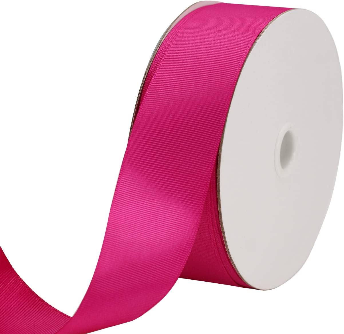 One Roll 50 Yards Soild Rose Grosgrain Ribbon 1 1/2 inch Flower Bouquets Ribbons-1.5 inch Thick Gift Wrapping Ribbon-DIY Crafts Bow Hair Headband Accessories Ribbons #188(38mm)