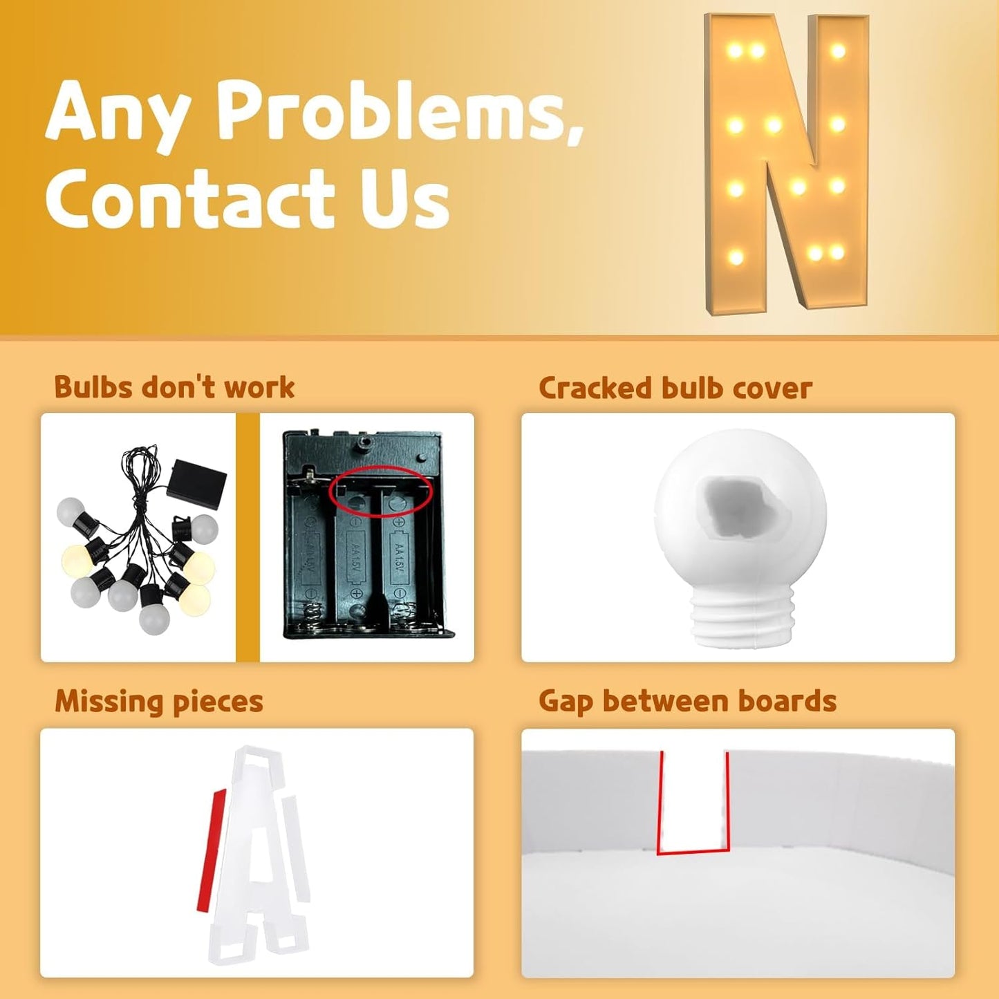 imprsv Marquee Light Up Letters, 4FT Mosaic Letters with Light for Baby Shower Graduation Party Decor, Large N for Engagement Wedding Party Decorations (Need to Assemble)