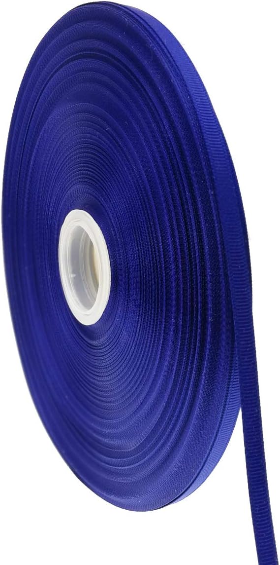Jesep One Roll 100 Yards 1/4" Soild Grosgrain Ribbon Boutique Gift Wrapping Package Ribbon, DIY Crafts Bow Hair Headband Accessories Assorted Ribbon#352 (1/4" 6mm, Royal Blue)