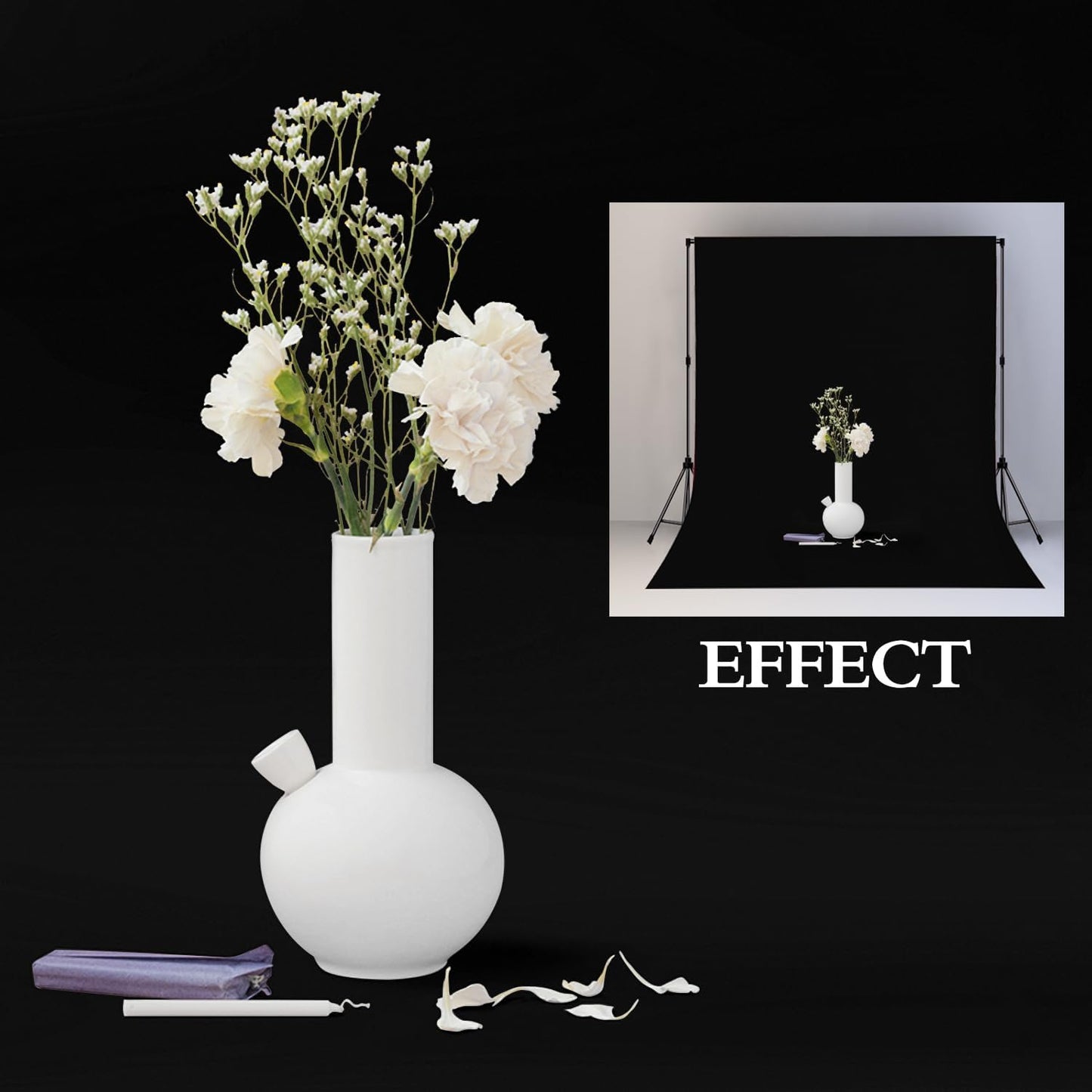 Black Screen Backdrops 5x7ft Solid Color Photo Backdrops for Photoshoot, Photography Background for Meeting Wall, Party, Videos