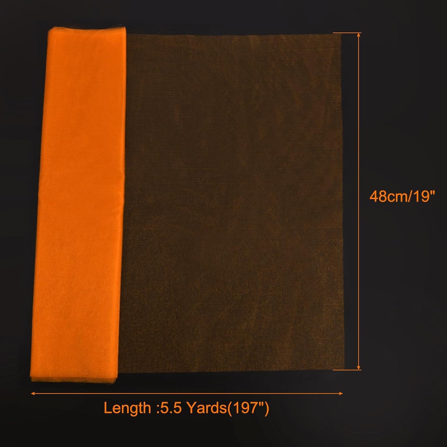 uxcell 19" by 5.5 Yard Tulle Fabric Backdrop Curtains for DIY Tutu Skirt Shower Decor Wedding Crafts Birthday Party Supplies, Orange