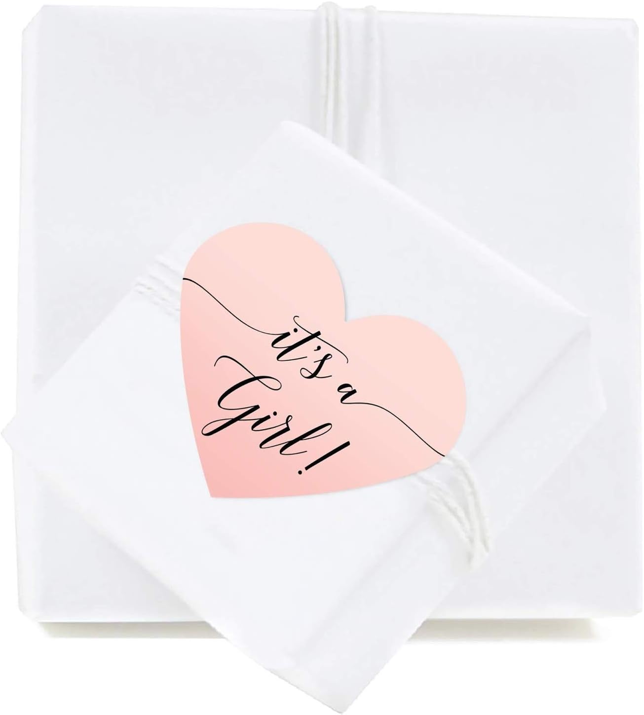 Andaz Press Blush Pink Rose Elegant Party Baby Shower Collection, Heart Label Stickers, It's a Girl!, 30-Pack, Favors Decor Envelope Seals