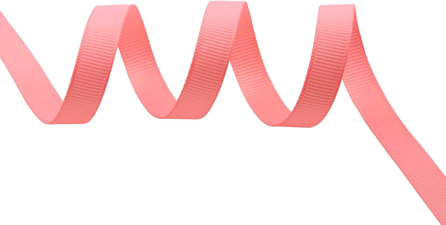 ITIsparkle 3/8" Inch Grosgrain Ribbon 50 Yards-Roll Set for Gift Wrapping Scrap Books Party Favor Hair Braids Baby Shower Decoration Cake Decoration Floral Arrangement Craft Supplies, Pink Ribbon