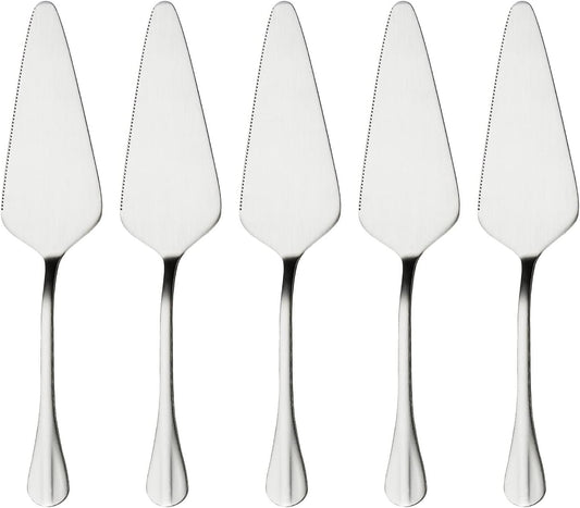 Pie Server Stainless Steel, HOFTEN Cake Pie Pastry Server Set of 5, Professional Dessert Server For Cake Cheese Pie Pizza and more, Serrated Cake Knife （8.93inch Length)