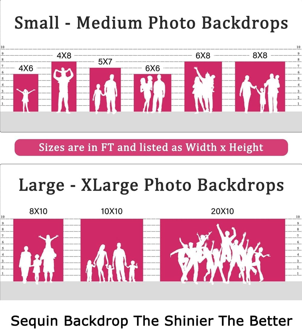 ShiDianYi Hot Pink Sequin Backdrop 6FTX8FT - Rod Pocket Photography Background for Birthday Party Wedding Baby Shower Photo Booth Decor