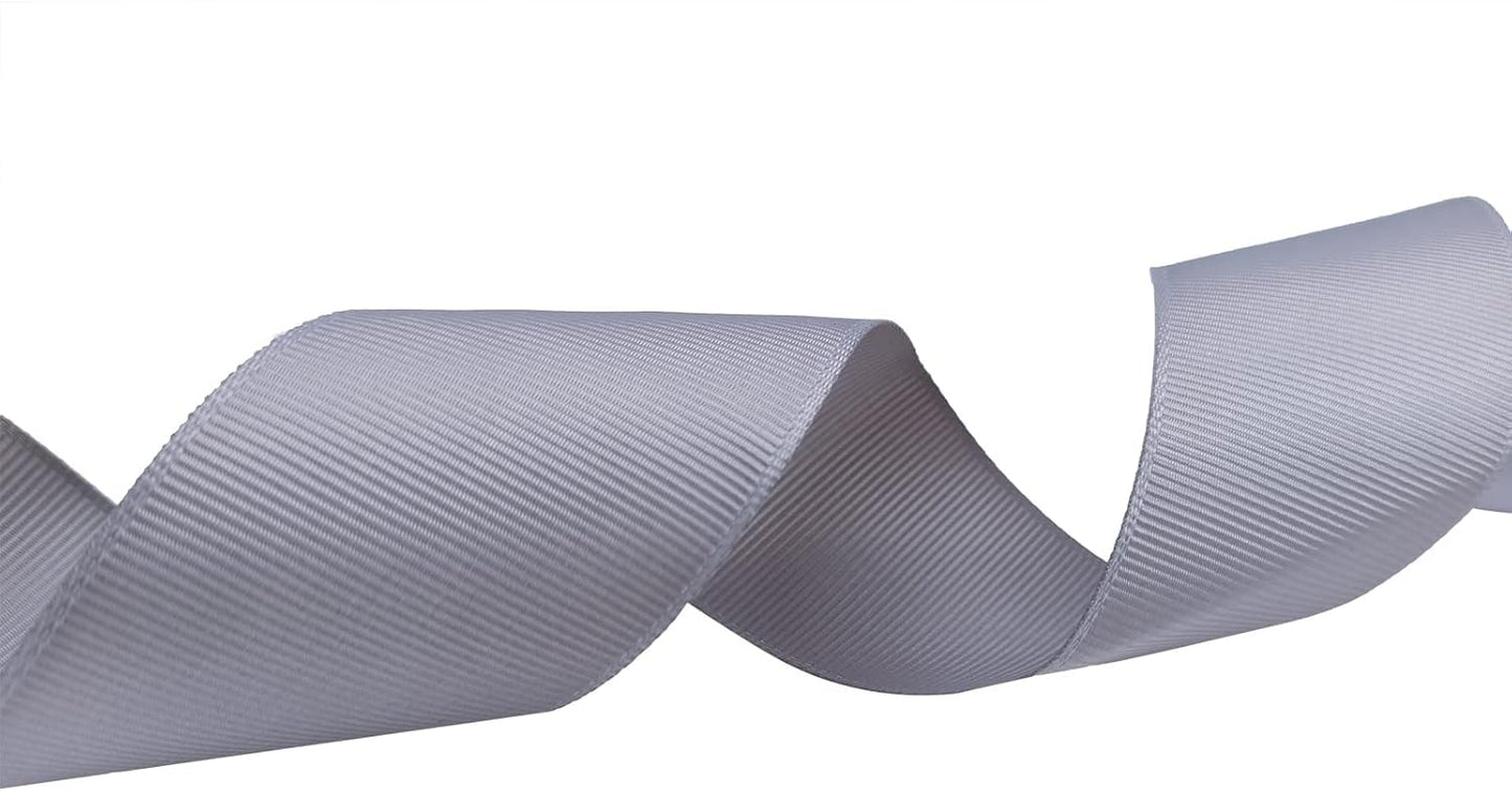 One Roll 50 Yards Soild Gray Grosgrain Ribbon 1 1/2 inch Flower Bouquets Ribbons- Thick Gift Wrapping Ribbon-DIY Crafts Bow Hair Headband Accessories Ribbons #09(38mm)