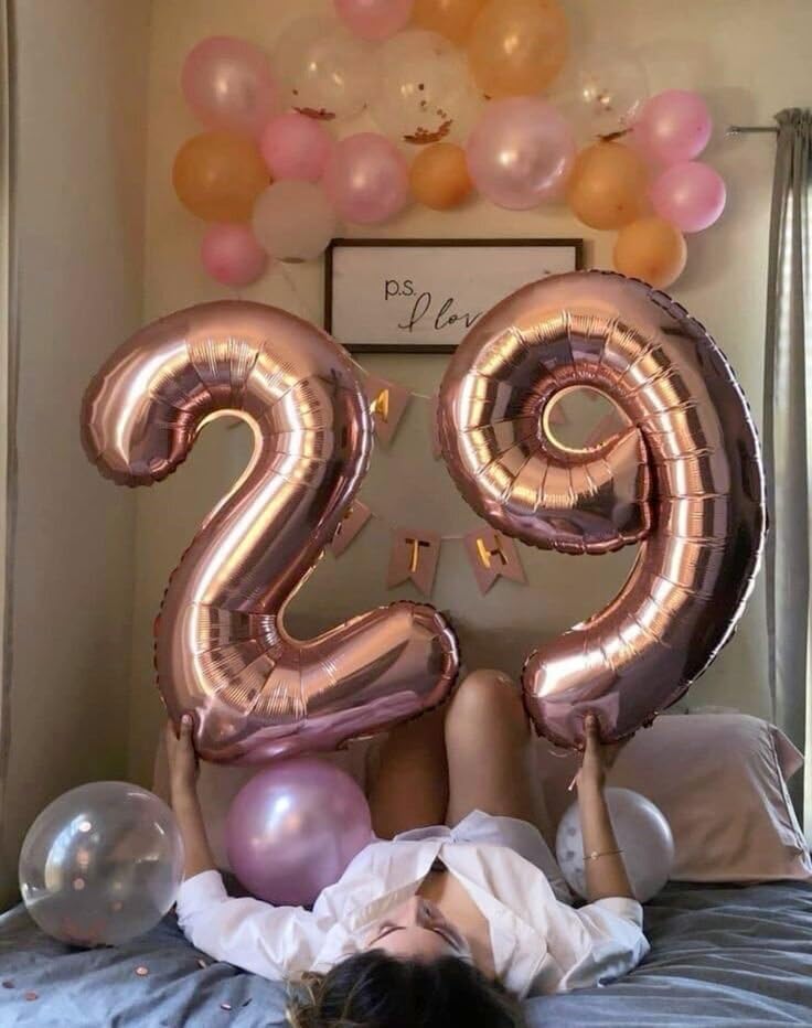 Big Rose gold 40 Inch 9 Balloon Number, Jumbo Giant 9th 19 29 39 49 99 Birthday Party Decorations, Large Rose gold Foil Balloons Anniversary Birthday Party Engagement Decorations