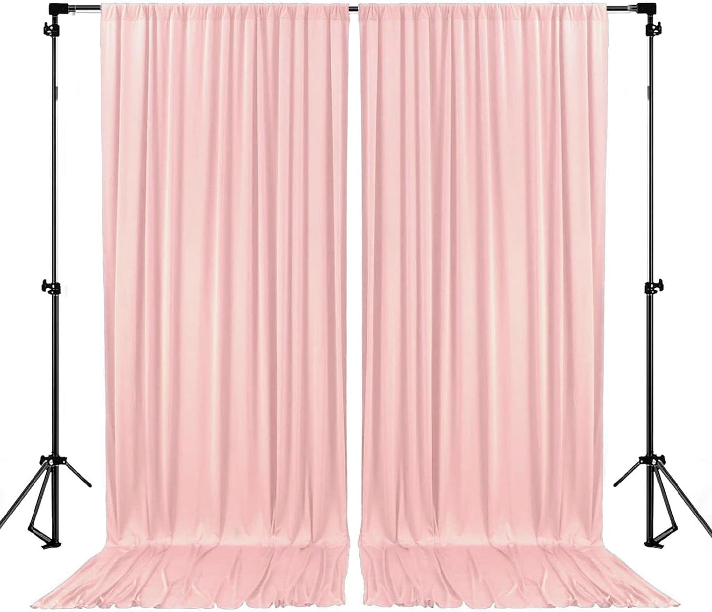 10 x 7 Feet Light Pink Backdrop Curtain for Partie, Background Curtains for Photoshoot, Birthday, Wedding, Halloween, Thanksgiving, Christmas, New Year Party Decorations 5Ft x 7Ft, 2 Panels