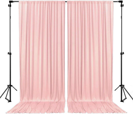 10 x 7 Feet Light Pink Backdrop Curtain for Partie, Background Curtains for Photoshoot, Birthday, Wedding, Halloween, Thanksgiving, Christmas, New Year Party Decorations 5Ft x 7Ft, 2 Panels