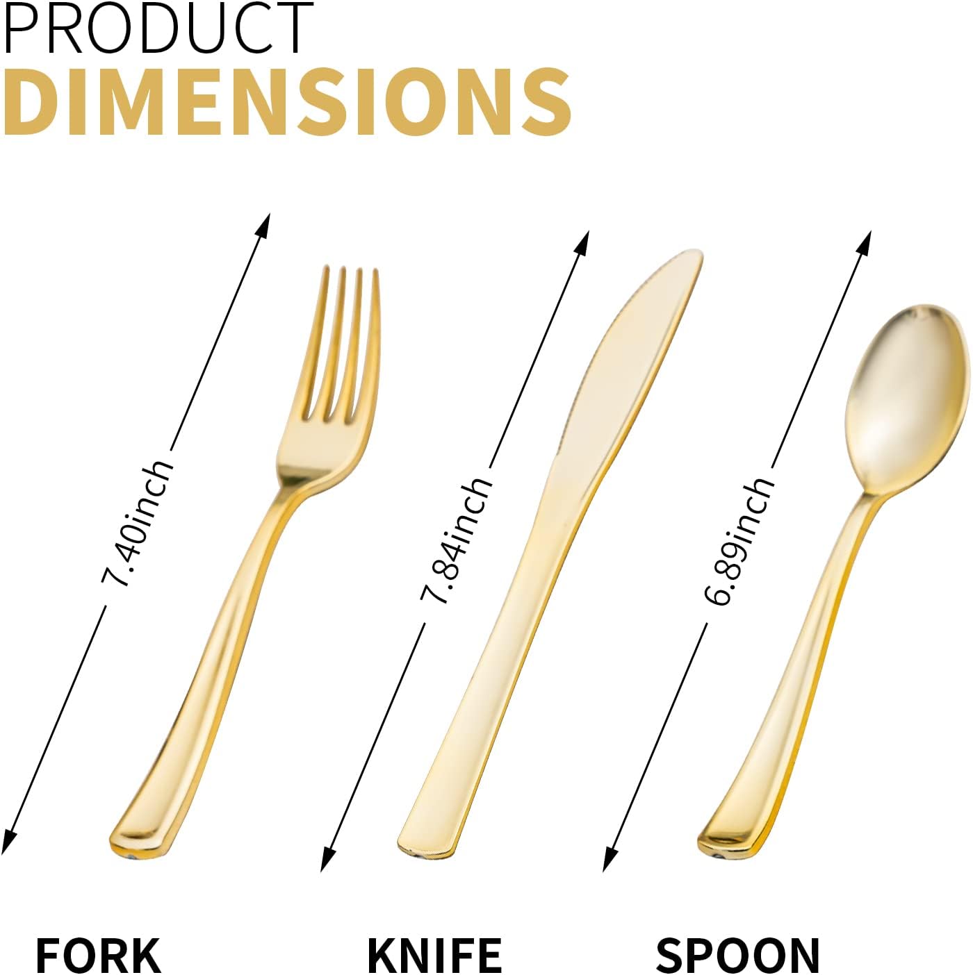 50 Pack Pre Rolled Gold Plastic Silverware Set with Napkins,Disposable Wrapped Heavy Duty Cutlery Set for Wedding Birthday Party-50 Forks,Knives,Spoons,Napkins,Utensils Set,Plasticware Bulk