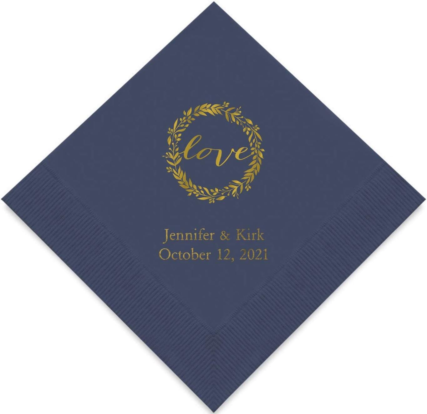 Weddingstar Personalized Printed Paper Napkins 3-Ply 50 Pack - Luncheon Navy Blue