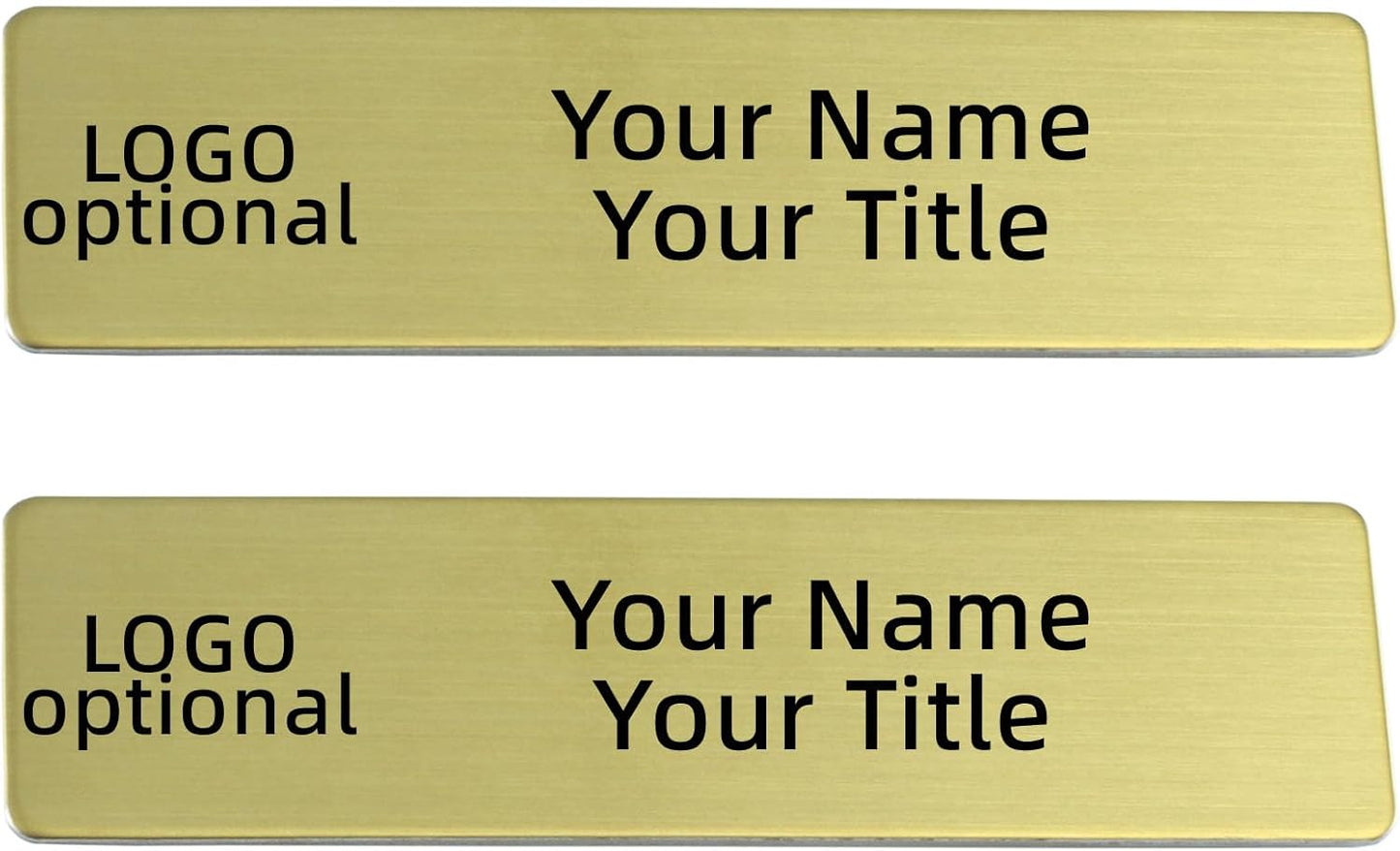 2pcs Stainless Steel Gold Custom Name Tags with Pin or Magnet Adhesive Tape,Personalized,Customizable Name Tags,Custom ID Badge,Metal Name Tag for Cops,Nurses,Doctors(Gold x 2)