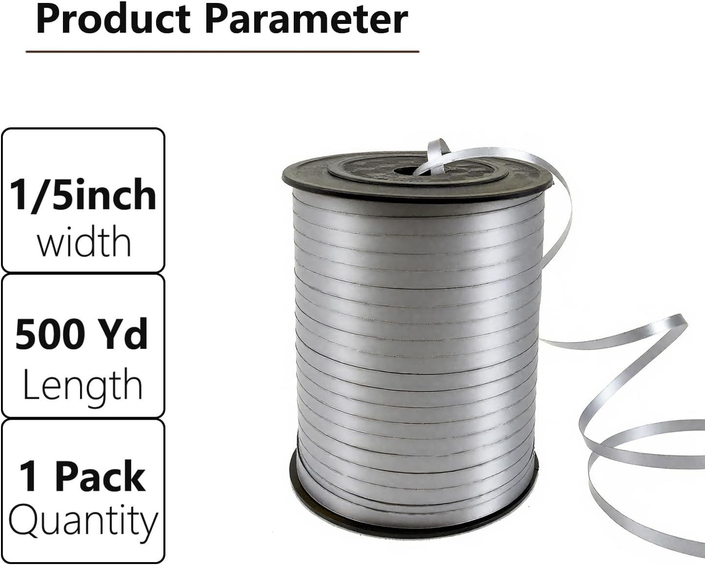 500 Yards Curling Ribbon-Balloon String for Birthday Gift Wrapping,Festival Party Decor,Ribbons & Bows for Christmas New Year Gifts Supplies (Silver)