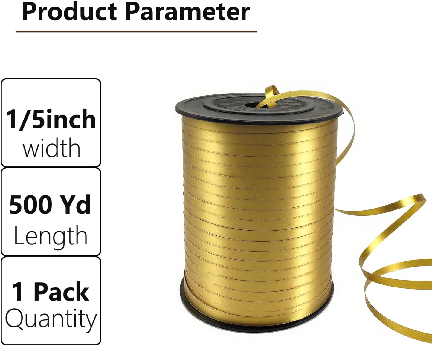 500 Yards Curling Ribbon-Balloon String for Birthday Gift Wrapping,Festival Party Decor,Ribbons & Bows for Christmas New Year Gifts Supplies (Gold)