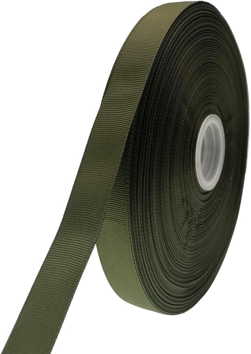 Jesep One Roll 100 Yards 3/4" Soild Grosgrain Ribbon Boutique Gift Wrapping Package Ribbon, DIY Crafts Bow Hair Headband Accessories Assorted Ribbon#570 (3/4" 20mm, Olive Green)