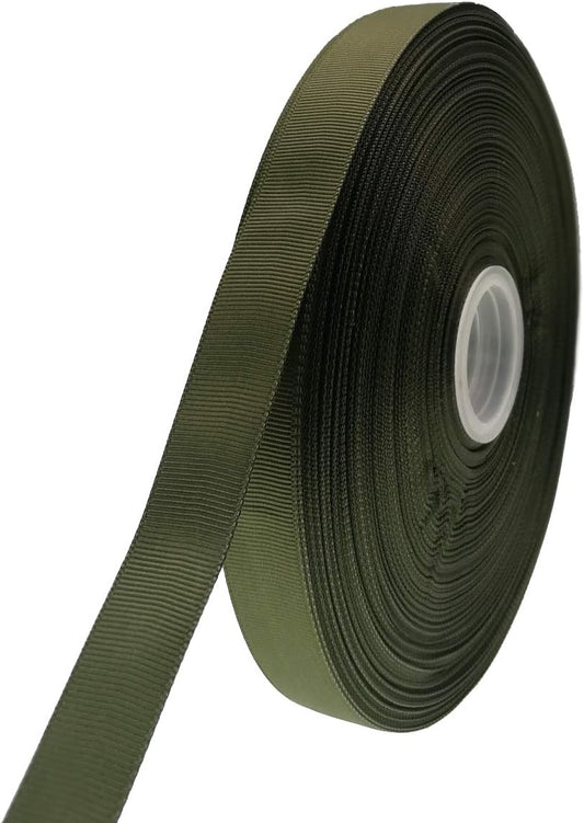 Jesep One Roll 100 Yards 3/4" Soild Grosgrain Ribbon Boutique Gift Wrapping Package Ribbon, DIY Crafts Bow Hair Headband Accessories Assorted Ribbon#570 (3/4" 20mm, Olive Green)
