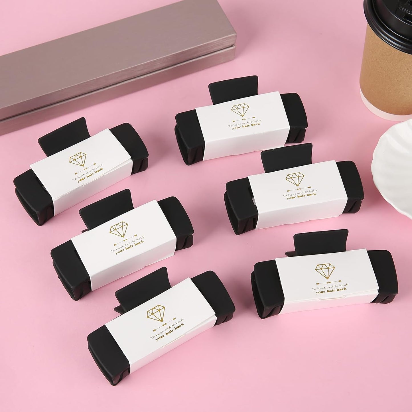 12pcs Bridesmaid Proposal Gifts 4.1inch square Bachelorette Claw Clips Sunglasses set of 12 Girls Trendy Cute Hair Clips for Wedding Party Favors(Black 12pcs)