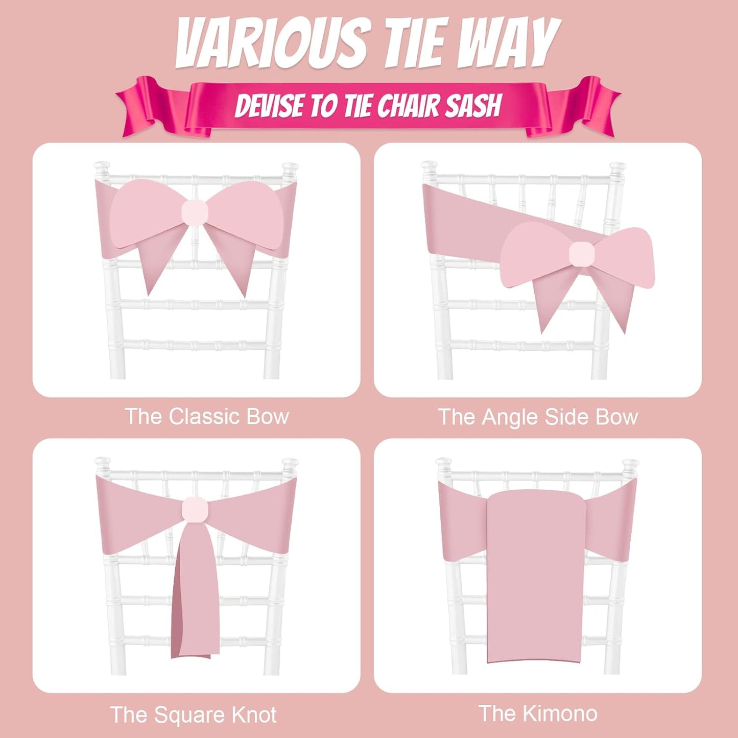 Satin Chair Sashes Bows Universal Chair Ribbon Ties Back Sash for Wedding Party Reception Events Banquets Hotel Event Chair Cover Decoration (7x108 inch) (100, Sage Green)