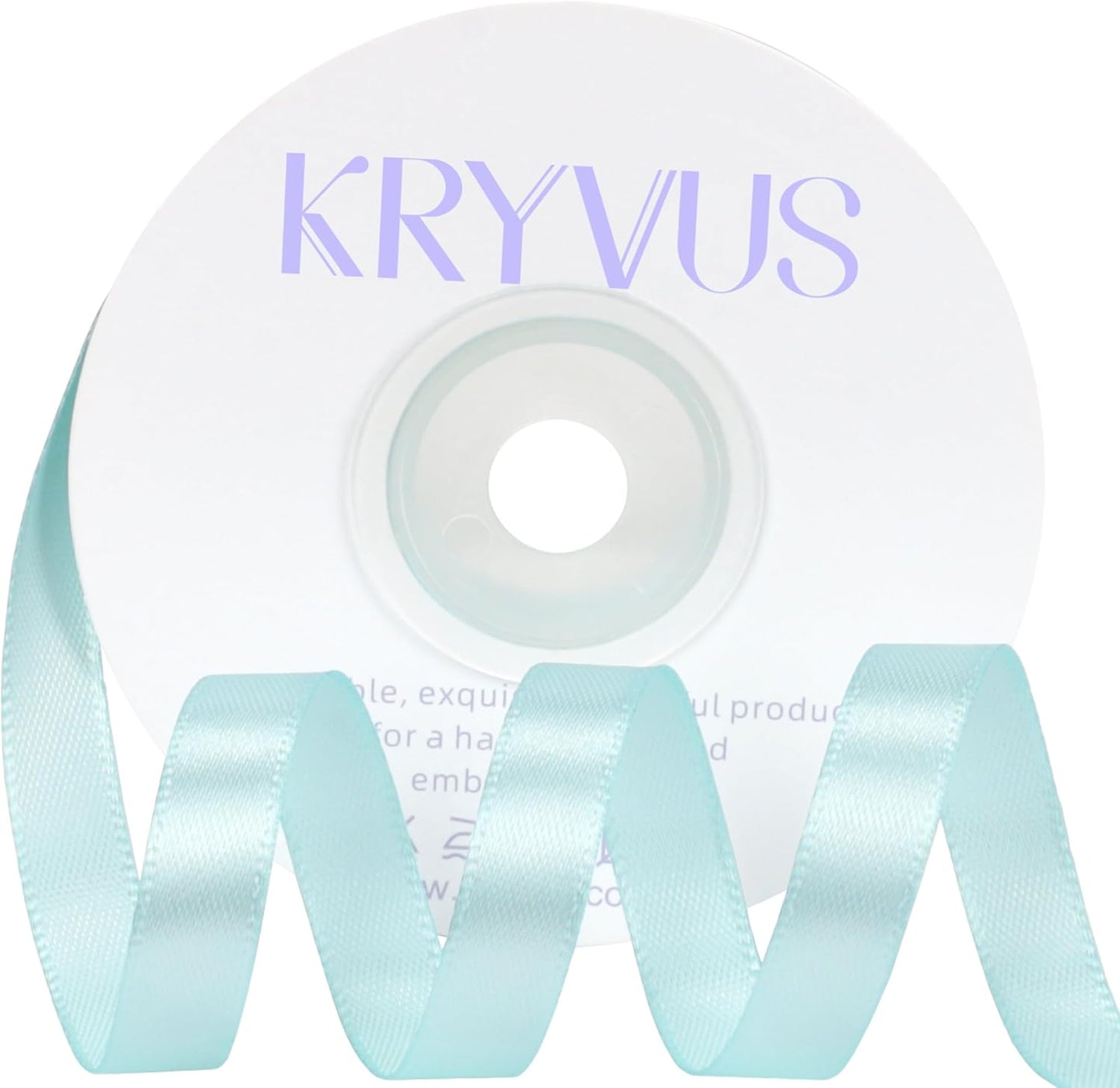 Light Blue Satin Ribbon 3/8 inch X Continuous 25 Yards, Single Face Polyester Ribbon Perfect for Gift Wrapping, Flower Bouquet, Wedding Decor, Crafts, Bow Making, Sewing and More